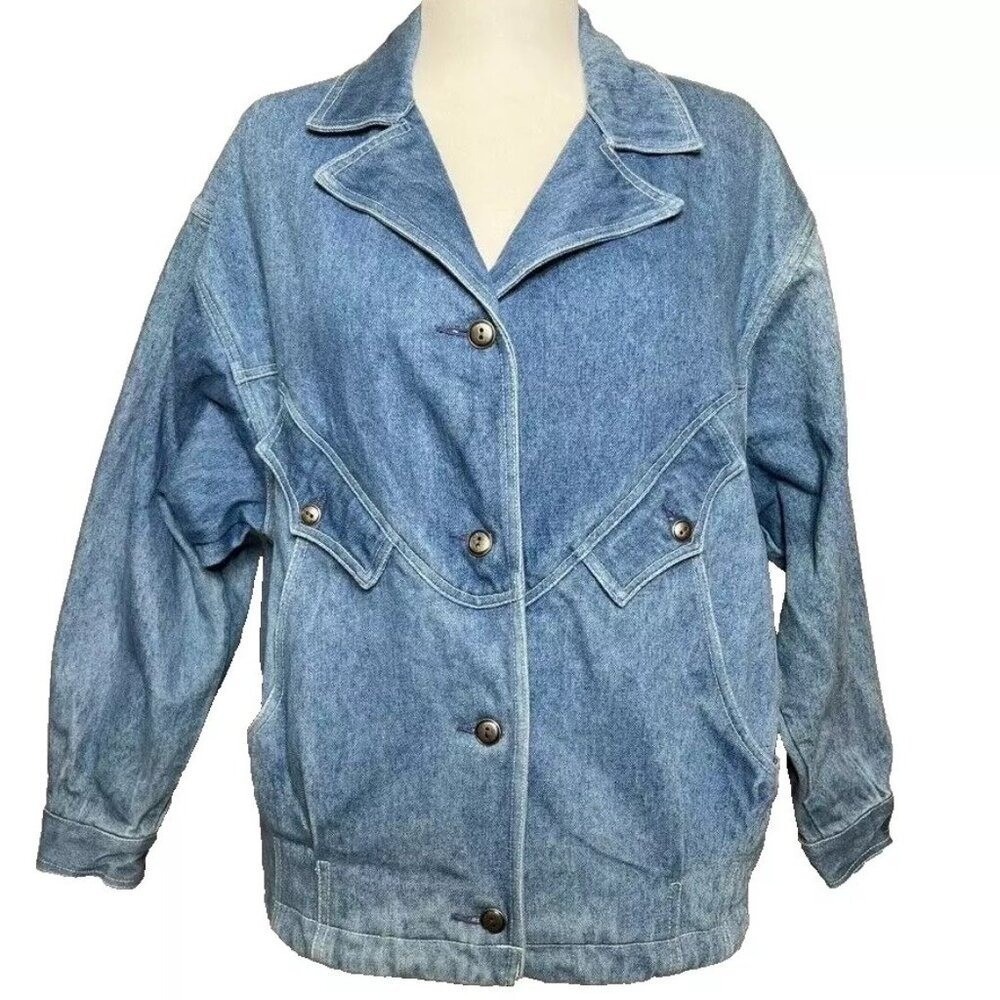 SB II Bitterman Vtg Denim Jacket Cotton Button Pocket 80s 90s Streetwear Indie M